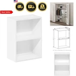 Bookcase Storage Shelves 2-TIER White Contemporary Home Office Bedroom. Fixed Price $88.94.