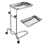 Xcceries Mayo Stand Stainless Steel 2X Trays With Wheel Adjustable Medical Salon. Fixed Price $156.90.