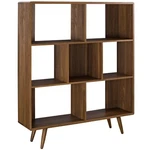 Modway Transmit Mid-century Offset Cube Wood 7 Tier Bookcase In Walnut. Fixed Price $212.56.