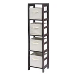 Winsome Wood Capri 4 Section Storage Shelf With Beige Fabric Foldable Bas. Fixed Price $110.88.
