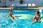 Aqua Lily Pad Tadpole Double Adult Floating Foam Pool Lounger Mat, Green/yellow. Fixed Price $129.99.