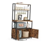 Vasagle 31.5"W X 66.9"H With Cabinet Rustic Brown + Ink Black Power Outlet. Fixed Price $149.07.