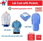 10/30PCS Dynarex Medical Lab Sms Jackets Coats 40G W/ Knit Cuffs Pockets S/m/l. Fixed Price $37.95.