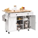 Vevor 52IN Kitchen Island Cart Rolling Storage Cabinet Table With Drawer Leaf. Fixed Price $229.99.