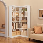 Corner Panel Bookcase Display 5 Tier With Storage White. Fixed Price $129.99.