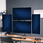 Vivo Black Quad Monitor Mount, Pneumatic Arms + Fixed, 4 Screens Up 32". Fixed Price $149.99.