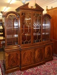 Century Furniture Georgian Style Flame Mahogany Bookcase Cabinet Breakfront. Fixed Price $1900.00.