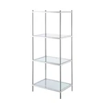 Convenience Concepts Accent Bookcase 43" X 17.75" 11.75" Metal/glass Chrome. Fixed Price $128.36.