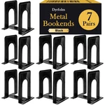Dyrfolm 14 PCS/7 Pair Black Metal Bookends, 6.5 X 4.9 5.7IN Heavy. Fixed Price $28.70.