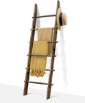 Teakmama 6-TIER Blanket Ladder With Hanging KNOBS,5.5 Ft Wall Rustic Brown. Fixed Price $48.99.