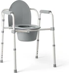 3-IN-1 Steel Bedside Commode Standard Seat Folding Frame Bucket Clip-on New. Fixed Price $60.14.