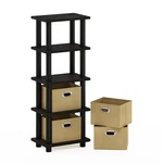 Furinno Laci 4-BINS System Rack 11.3(W) X 28.8(H) Inches 99150 Espresso/black. Fixed Price $39.13.