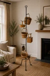Amish Handmade Longaberger Basket Stand Rack- 8 Hooks With Base 66" Tall. Fixed Price $139.99.