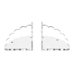 Scalloped Acrylic Bookends (clear) Set Of 2 Decorative Non-slip. Fixed Price $41.31.