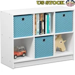6-CUBE Bookshelf Storage Organizer W/ Bins Modern Home Office Furniture New. Fixed Price $86.99.