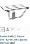 New Bradley 9562 Folding Wall Mounted Shower Seat Stainless Frame. Fixed Price $199.99.
