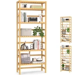 Homykic 6-TIER Bamboo Bookshelves And Bookcases, Adjustable 63.4 Tall Shallow. Fixed Price $126.04.