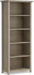 Amherst 70" Distressed Grey Solid Wood 5-SHELF Bookcase For Any Room. Fixed Price $539.99.