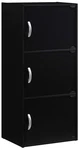 Hodedah Import 3-SHELF Bookcase Cabinet, Black. Fixed Price $81.75.
