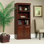 Cherry Finish 5 Doors Bookshelf Shelves Hidden Storage. Fixed Price $328.36.