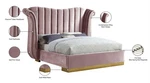 Meridian Furniture Flora Solid Wood And Velvet Queen Bed Pink. Fixed Price $966.99.