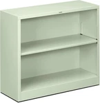 Stylish Light Gray Metal Bookcase With Shelves - 34.5"W X 12.625"D 29"H. Fixed Price $528.99.