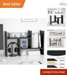 Wood Desktop Organizer Office Adjustable Double Mini Bookshelf. Fixed Price $41.98.