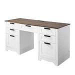 Vevor Executive Desk, Farmhouse Office Table With Charging Station, Heavy Duty P. Fixed Price $354.11.
