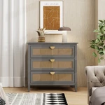 3 Drawer Cabinet,natural Rattan,american Furniture,suitable For Bedroom, Livin. Fixed Price $242.52.
