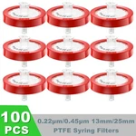 10-100PC Ptfe Syringe Filter 13MM 25MM Diameter, 0.45 Um 0.22 Pore Size, Hplc. Fixed Price $23.91.