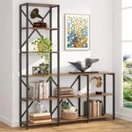 5-TIER Ladder Staggered Bookshelf, Industrial Corner Bookcase With 9 Open Cubes. Fixed Price $159.99.