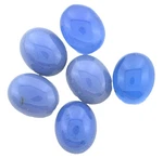 Four 10X8MM 10MM Oval Blue Agate Cabochon Gemstone BAC3/121423. Fixed Price $16.47.