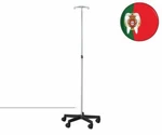 New Medical Hospital Iv Stand Pole 5 Wheels 2 Hooks White Painted Steel Angelus. Fixed Price $89.57.