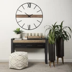 Mercana Furniture Roman 36" Round Oversize Black Industrial Wall Clock Metal. Fixed Price $269.99.