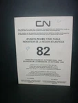 (EB103) Cn Employees Operating Time Table No. 82 Atlantic Region 1992. Fixed Price $10.82.