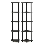 Furinno Turn-n-tube Wood 5-TIER Corner Display Shelves Espresso (set Of 2). Fixed Price $74.01.