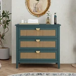 3 Drawer Cabinet,natural Rattan,american Furniture,suitable For Bedroom, Livin. Fixed Price $270.52.