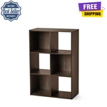 Mainstays 6-CUBE Storage Organizer Espresso Bookcase Shelf Display Cabinet New. Fixed Price $39.99.