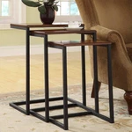 Carolina Living Radison Chestnut Wood And Black Nesting Tables Set Of 3. Fixed Price $249.99.