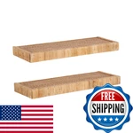Kate And Laurel Rahmati Modern Rattan Floating Shelves, Set Of 2, 24 X 8, Natura. Fixed Price $188.64.