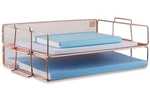 Mindspace 2 Tier Stackable Letter Tray Organizer Rose Gold (K06). Fixed Price $9.38.