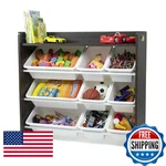 Humble Crew Toy Storage Organizer Top Shelf And 9 Removable Bins Espresso/white. Fixed Price $114.13.