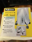 Cpu Stand Fellowes Premium Wheeled Metal New Extra Desk Space 91781 Nib. Fixed Price $15.41.