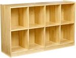 Stylish Pine Wood Block Storage Cabinet With 8 Compartments For Backpacks. Fixed Price $296.99.