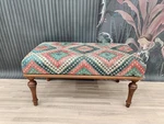 Farmhouse Bench, Ottoman Tall Porch Upholstered. Fixed Price $160.00.