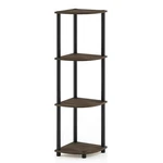 Furinno Turn-n-tube Wood 4-TIER Corner Display Rack Columbia Walnut/black. Fixed Price $43.57.