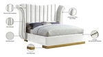Meridian Furniture Flora Solid Wood And Velvet Queen Bed In White. Fixed Price $977.99.