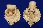 Two Royal Worcester Kate Greenaway Wall Pockets - Circa 1885. Fixed Price $601.29.