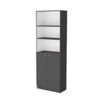 Sutton 2-DOOR Bookcase, Storage With Multi-level Shelves, Matt Gray / White. Fixed Price $158.58.