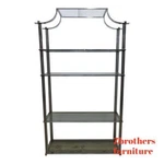 Vintage Pagoda Top Chrome Asian Inspire Chinoiserie Shelf Display Etagere. Fixed Price $1061.10.